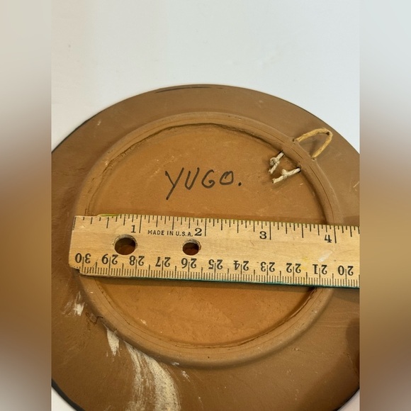 Mediterranean Terracotta Handpainted Floral Decorative Plate 6.5” - Picture 5 of 7